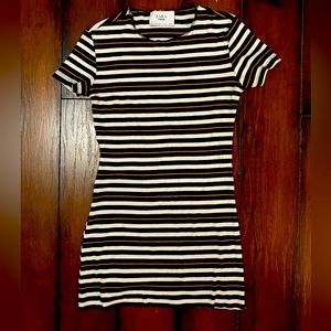 Zara striped shirt, body con mid length top size small